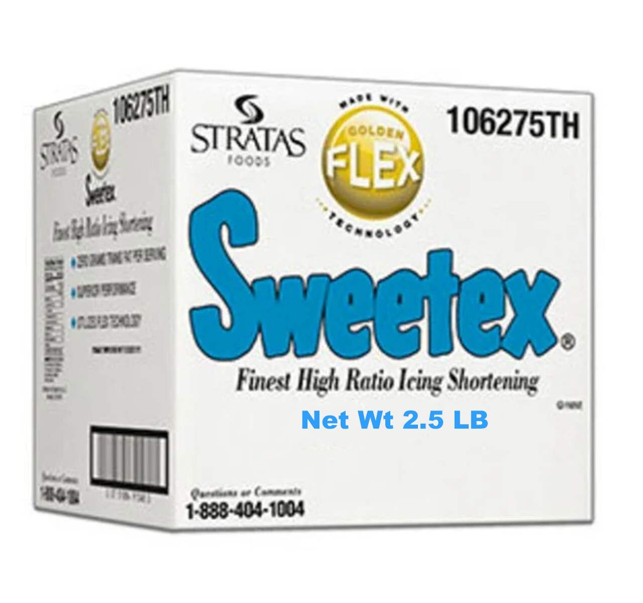 Sweetex 2.5 LB Golden Flex Icing Shortening High Ratio Smooth Texture Trans Fat Free Base